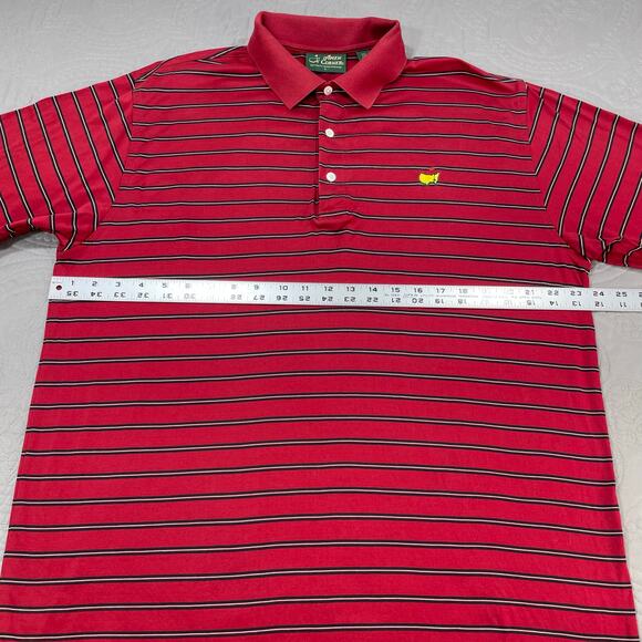 Masters Red and Black Striped Polo Shirt - Picture 7 of 7